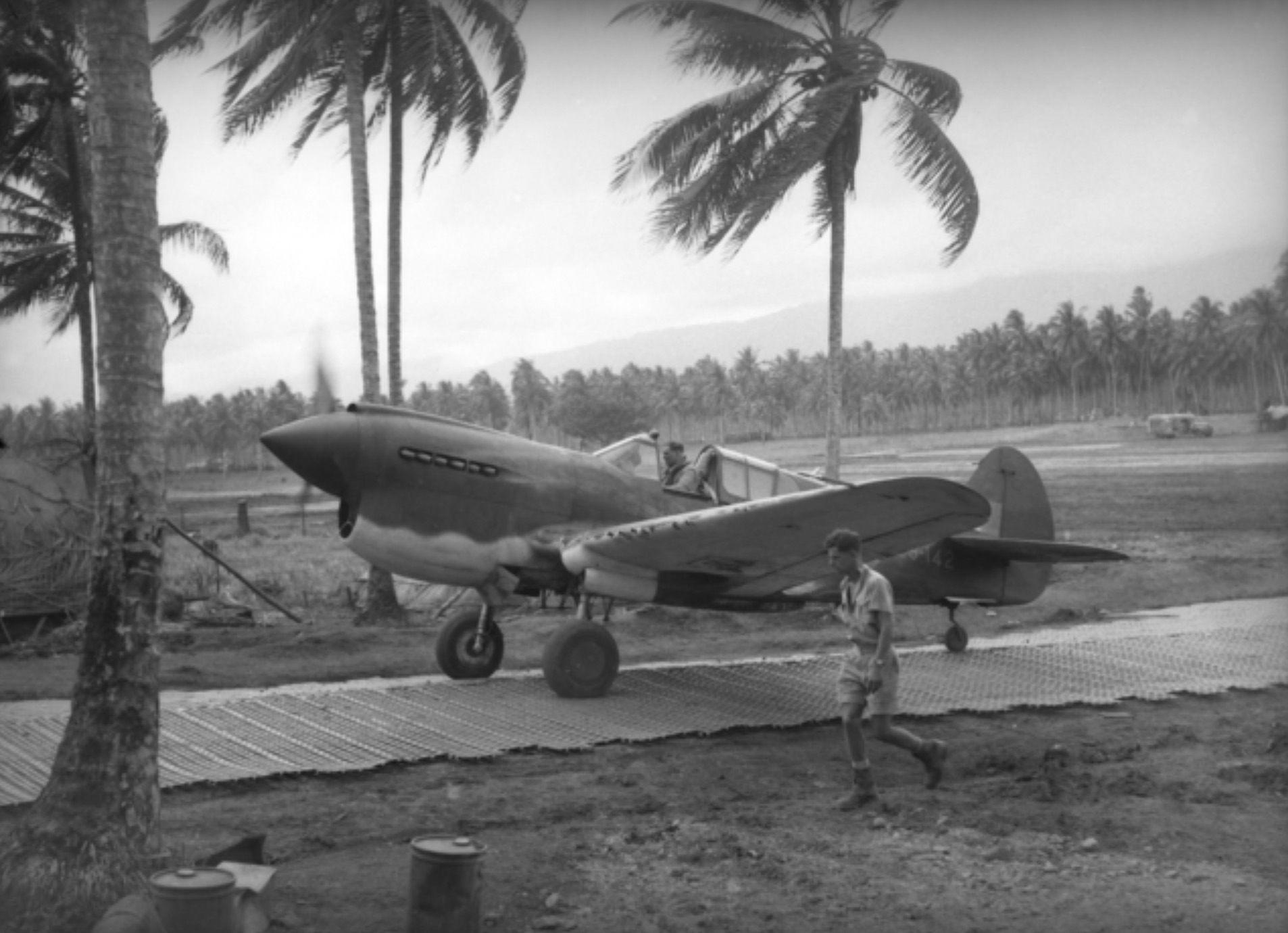 Makeshift airstrip at Milne Bay.